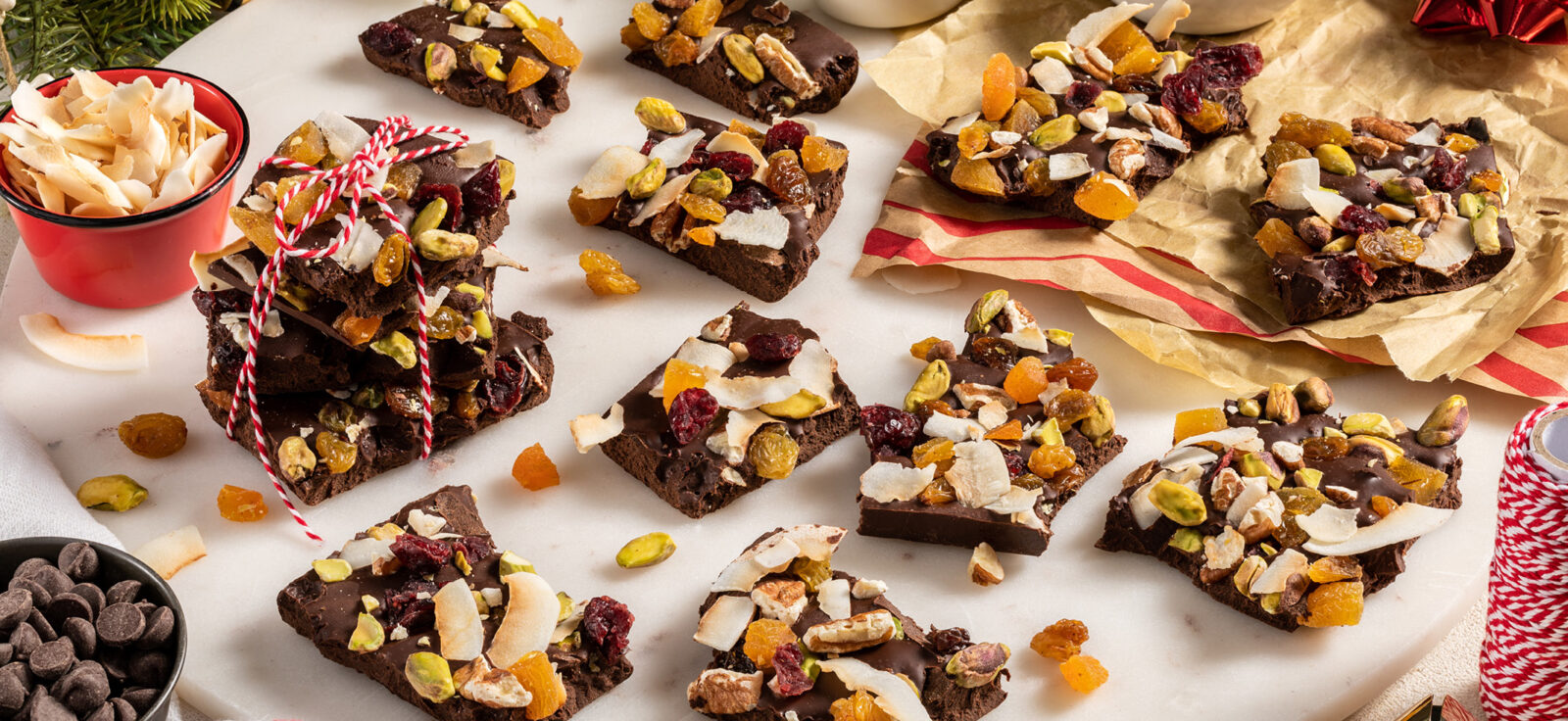 Dried Fruit and Nut Dark Chocolate Bark